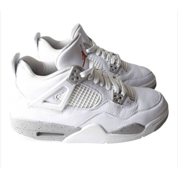 NIKE Air Jordan 4 Retro "White Oreo" Sneakers Size 7Y/W8.5 - Picture 3 of 8